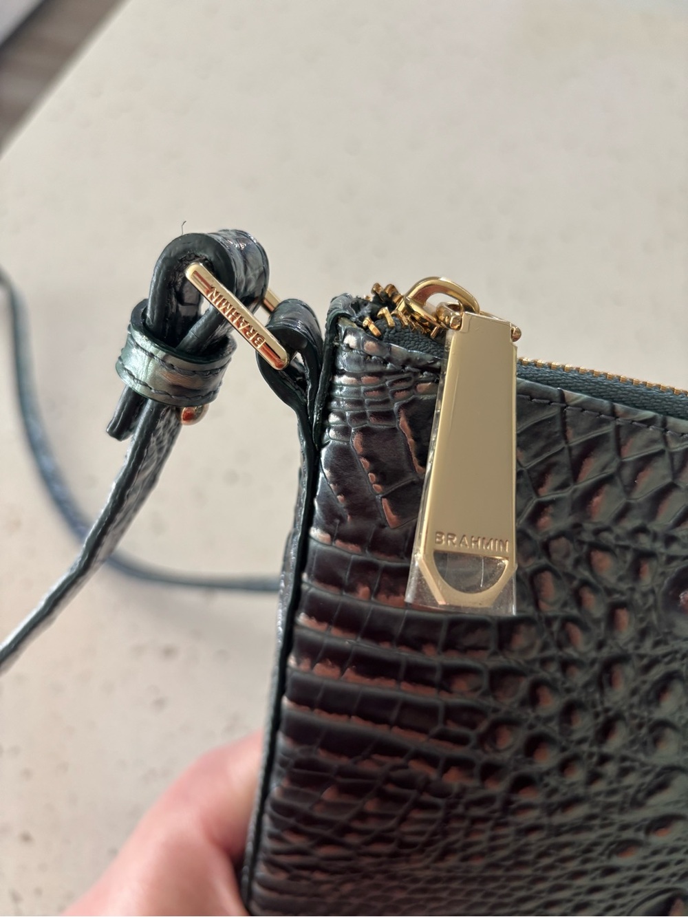 Rare Brahmin Katie Obsidian Melbourne Leather Crossbody NWOT HTF Q86 151 00535 - Picture 4 of 9